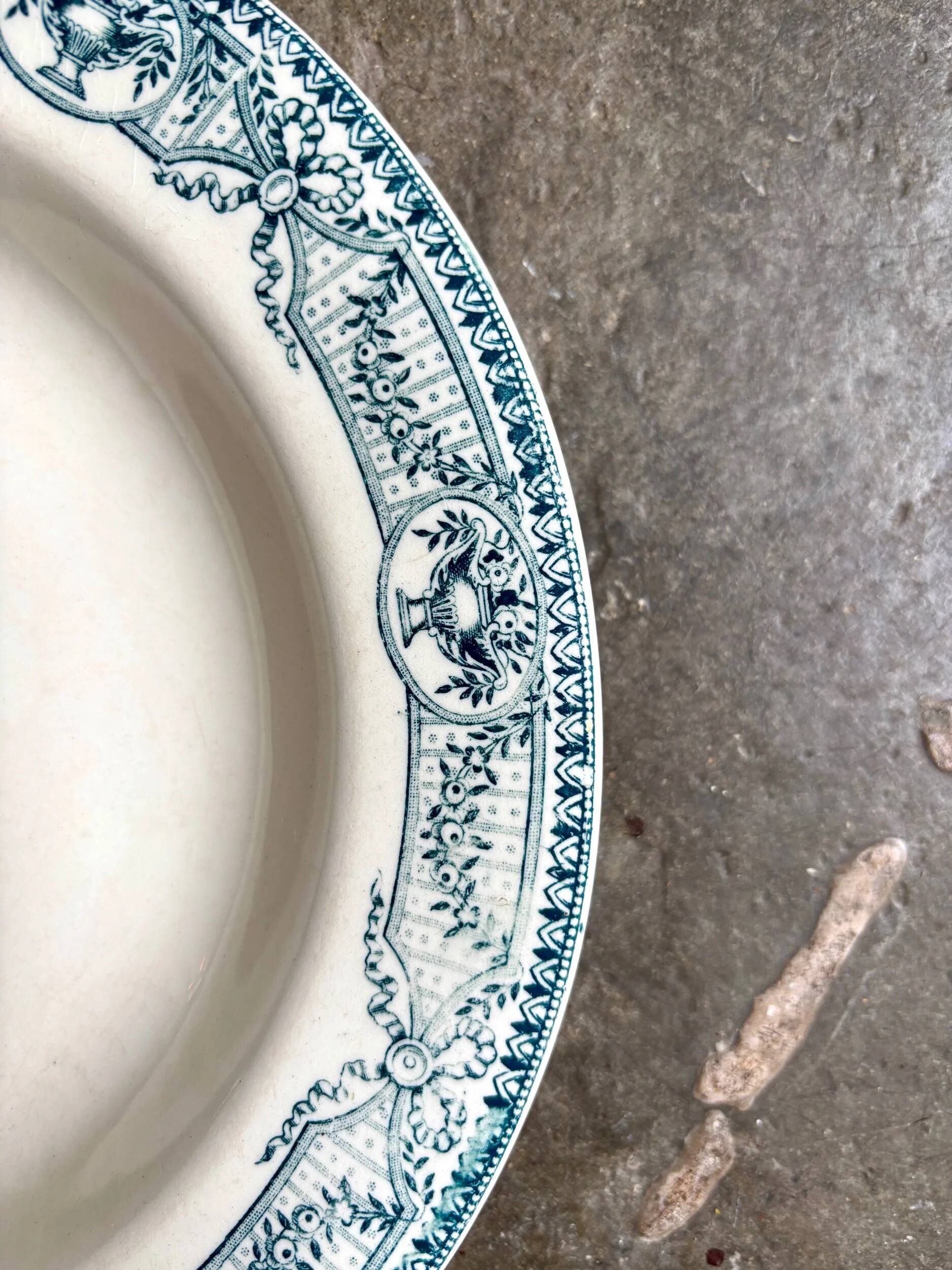 Deep plate Salins in ironstone, "Directoire" service