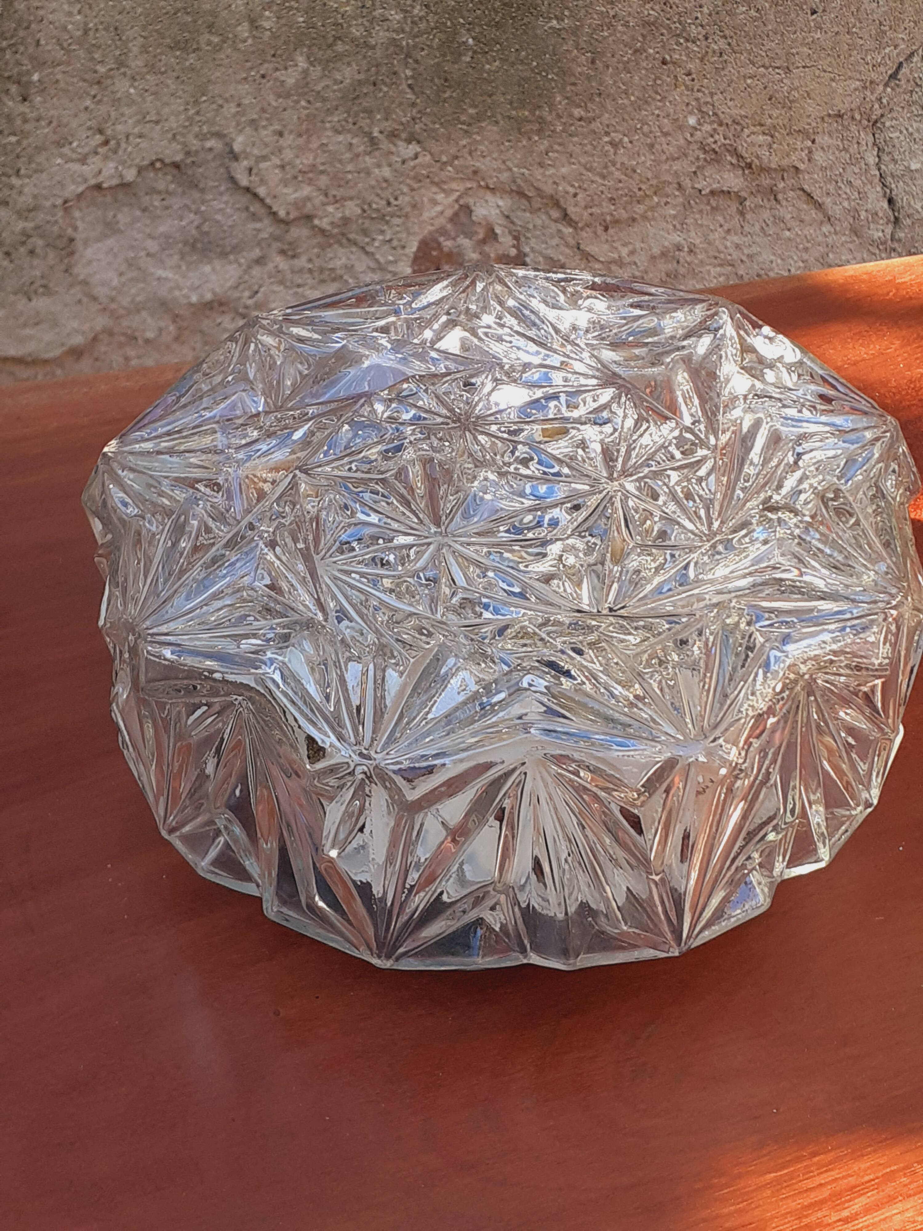 Moulded glass ceiling light from the 1960s.