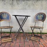 Set folding table and chairs metal Napoleon III style