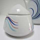 coffee maker and sugar porcelain blue décor design Bareuther 70s