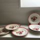 Set of 11 plates signed Mignardises Sarreguemines hand painted decor