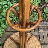 Vintage rattan parrot coat rack 1970