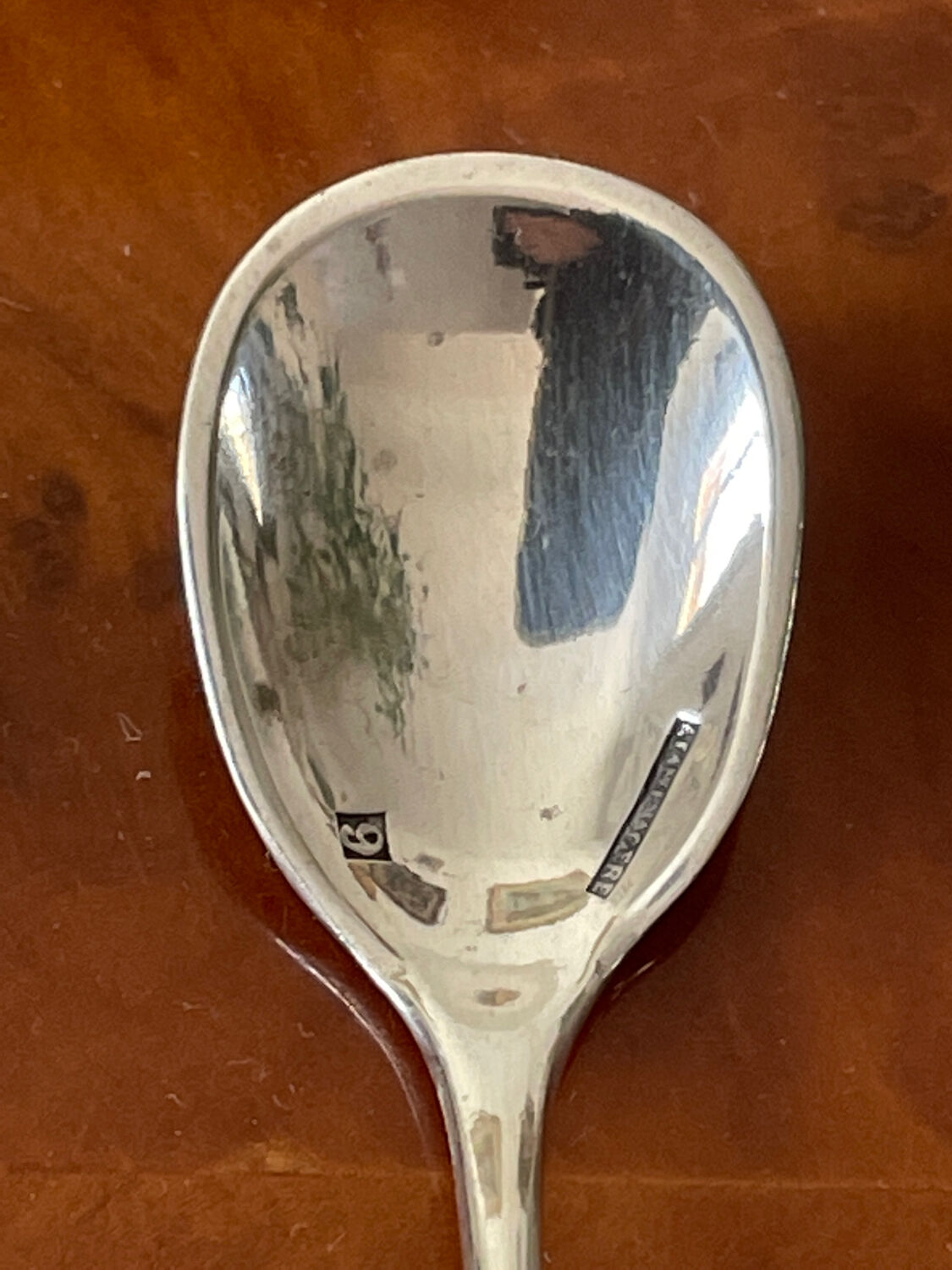 Duo of small salt spoons silver metal.