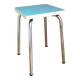 Foot stool in chromed metal, seat in Formica 60s