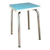 Tabouret pieds en métal chromé, assise en Formica années 60