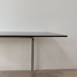 70s metal and smoked glass desk