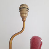 Pied de lampe canard faiënce et laiton