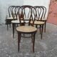 Set of 6 bistro chairs canned in curved wood N°18