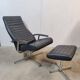 Fauteuil lounge et ottoman vintage