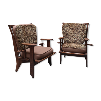 Pair of Armchairs Guillerme and Chambron