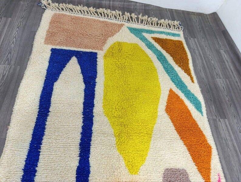 Large colourful Berber rug handwoven 200x300 cm