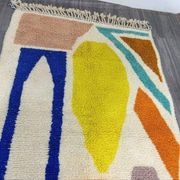 Grand tapis berbère coloré tissé main artisanale 200x300 cm