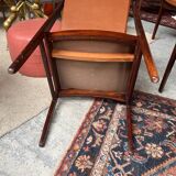 6 Dyrlund rosewood leather chairs