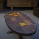 Lava Stone and Ceramic Coffee Table by Jean Jaffeux 1960 - 1970