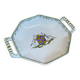 Old style moustiers plate white ceramic polychrome decor vintage