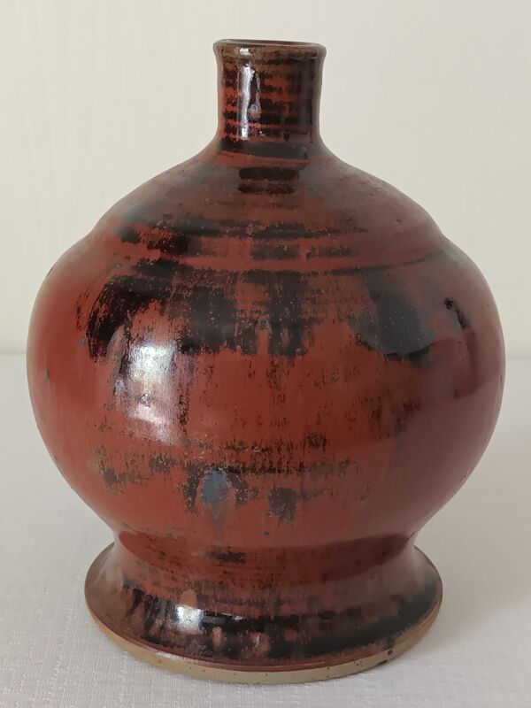 Pied de lampe en grès terracota blanot