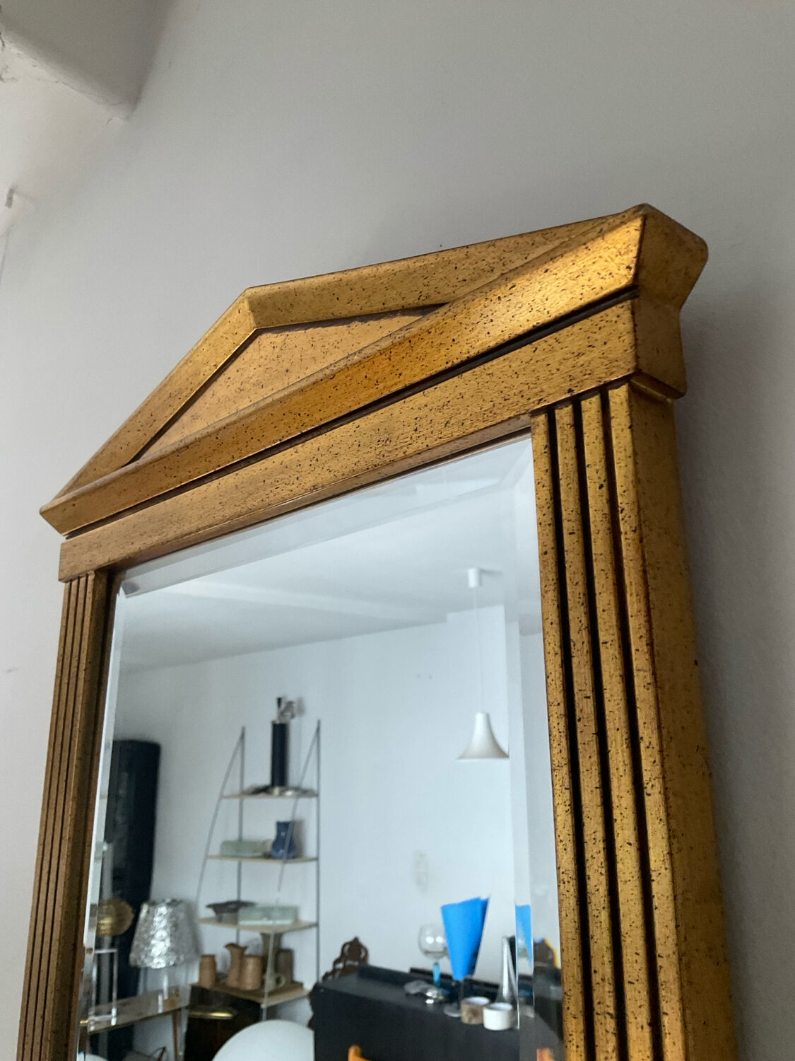 Vintage Deknudt Empire style mirror in gilded wood