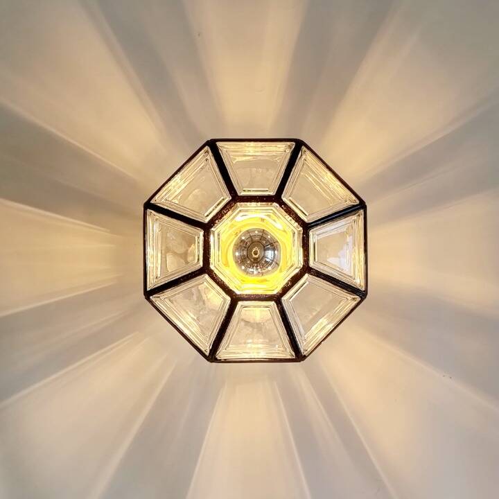 Pair Of Mid Century Glass Ceiling Lights Or Wall Lamps From Limburg, 1960s