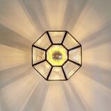 Pair Of Mid Century Glass Ceiling Lights Or Wall Lamps From Limburg, 1960s