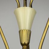 Antique brass and glass chandelier in the style of Pietro Chiesa for Fontana Arte, Italy, 1930s.