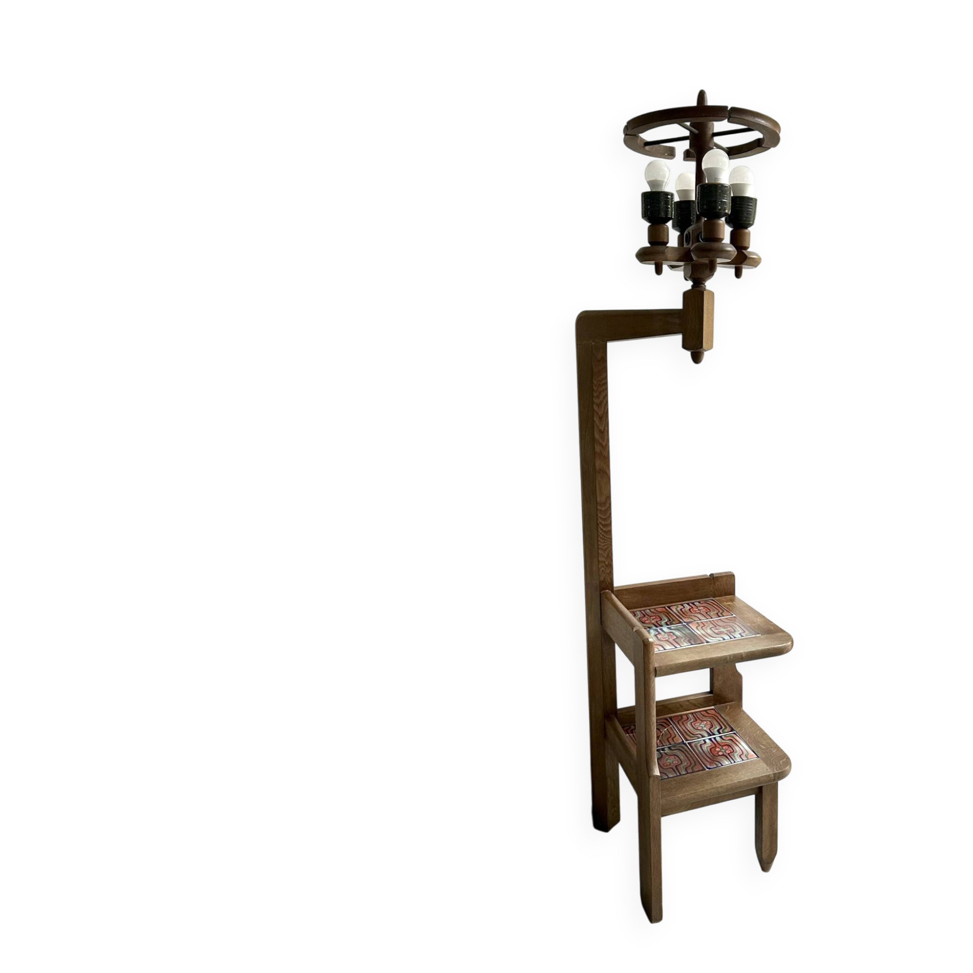 Guillerme and Chambron luminaire 1960 solid oak