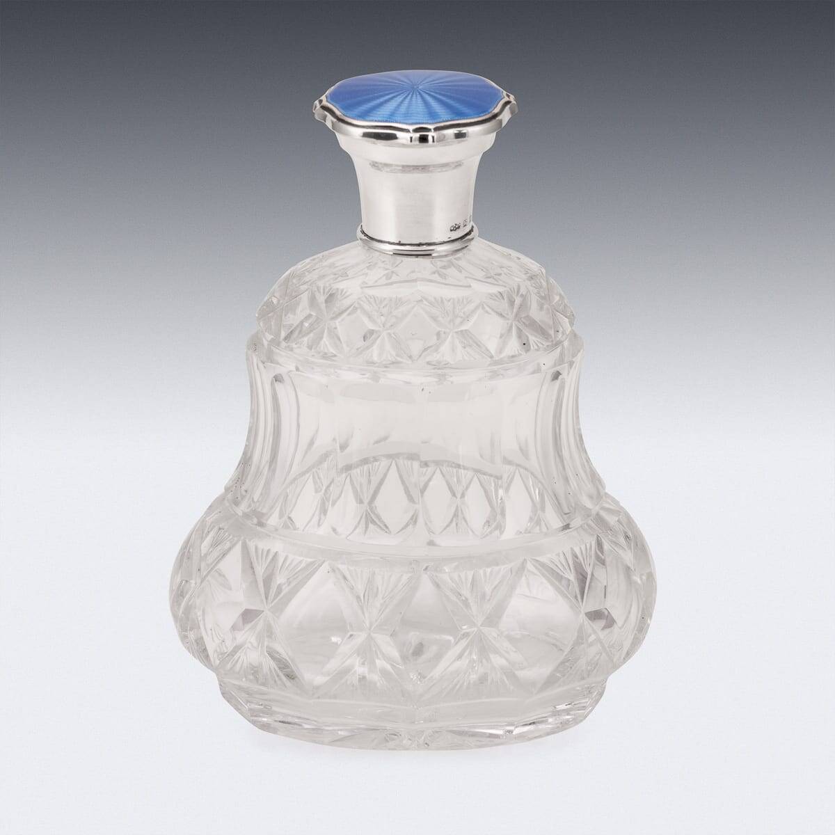 Antique 19thC Regency Solid Silver & Cut Glass Scent Bottle, London c.1812