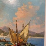 Old painting, Marine, signed, 60s/70s