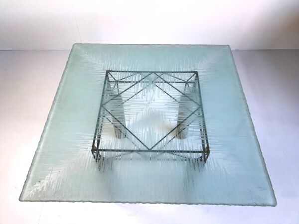 Table en béton et verre meulé, Italie 1980