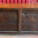 Buffet ancien en bois d'orme avec un décor peint de Paysages Lacustres