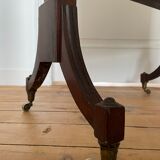 Écran de cheminée antique en tapisserie et acajou