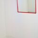 Miroir en cadre rouge postmoderne italien, années 1980