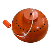 Red lacquered metal chandelier