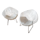 set of 2 diamond style designer armchairs