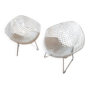 set of 2 diamond style designer armchairs