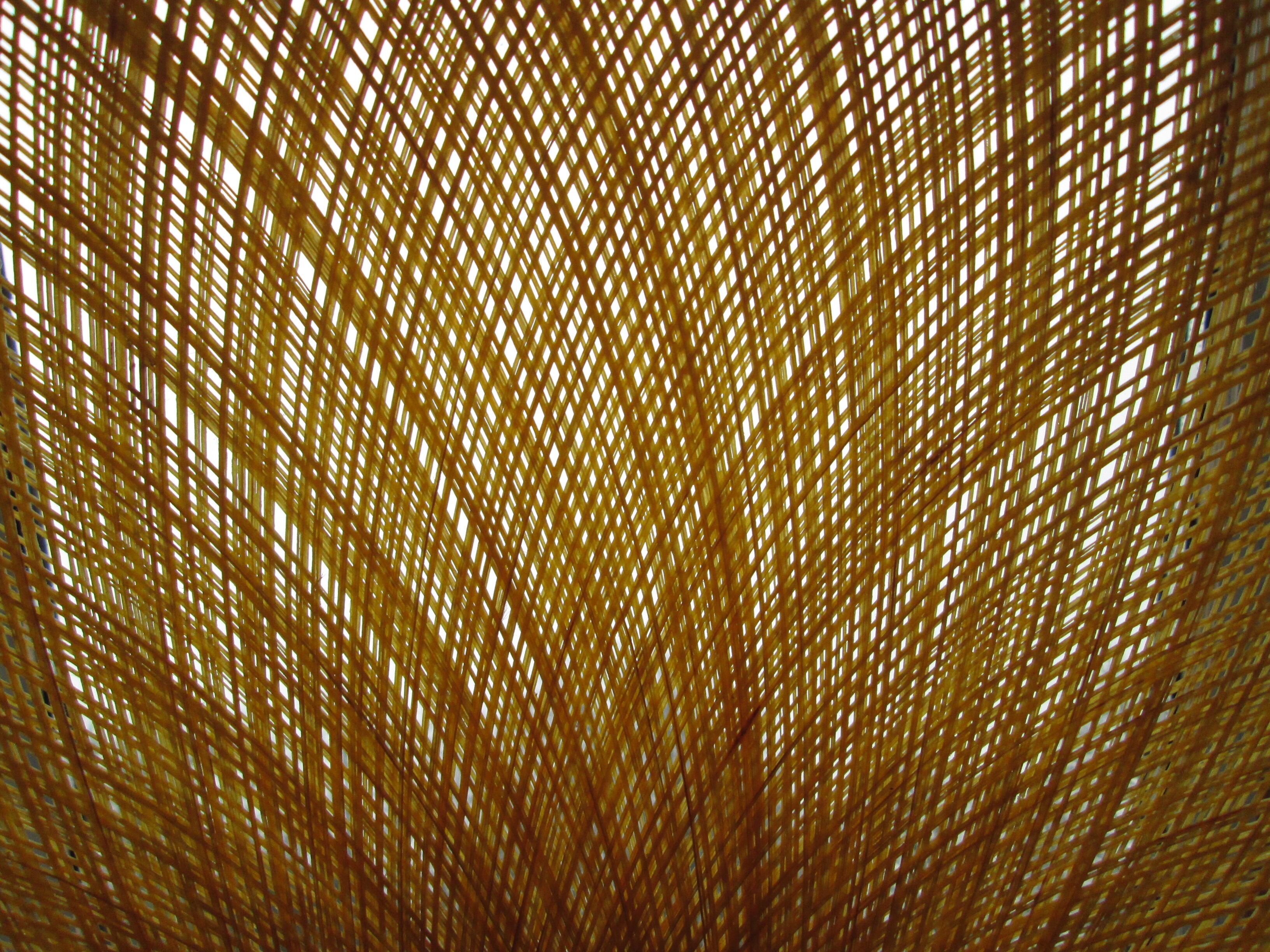 Atomic yellow spun fiberglass hanging lamp, early 1960