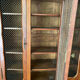 Wire mesh and wood bookshelf