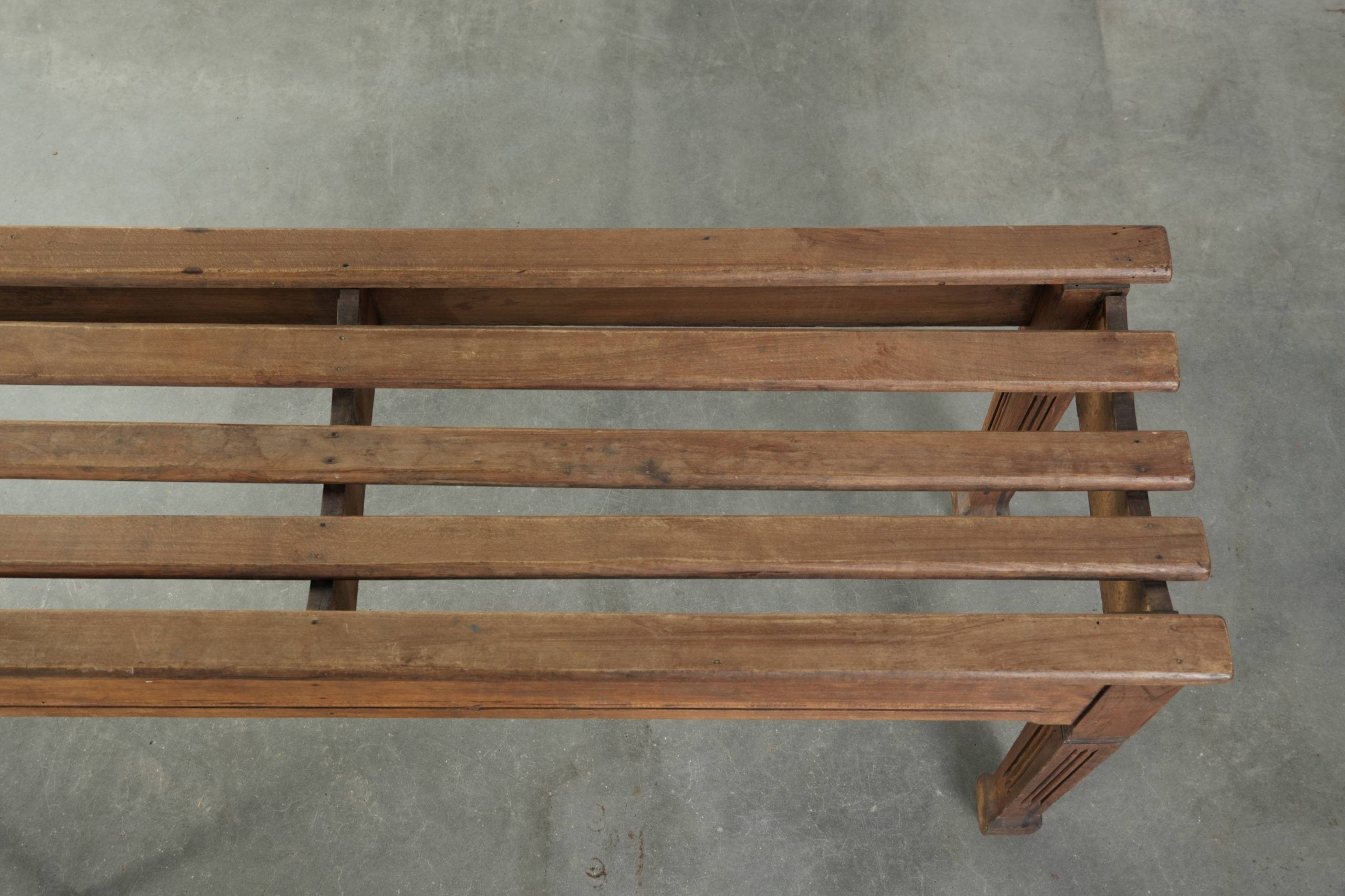 Antique French oak hallway bench/dining table bench from the 19th century