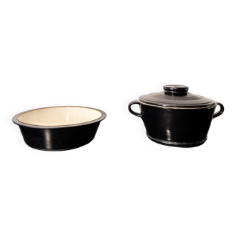 Black Ceramic by Franco Bucci for Pesaro Workshop, Italy, Anni '70