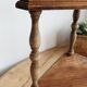 Vintage wooden corner wall shelf with 3 levels – Turned wooden supports