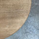 Massive oval monastery table in bleached oak with turned legs.