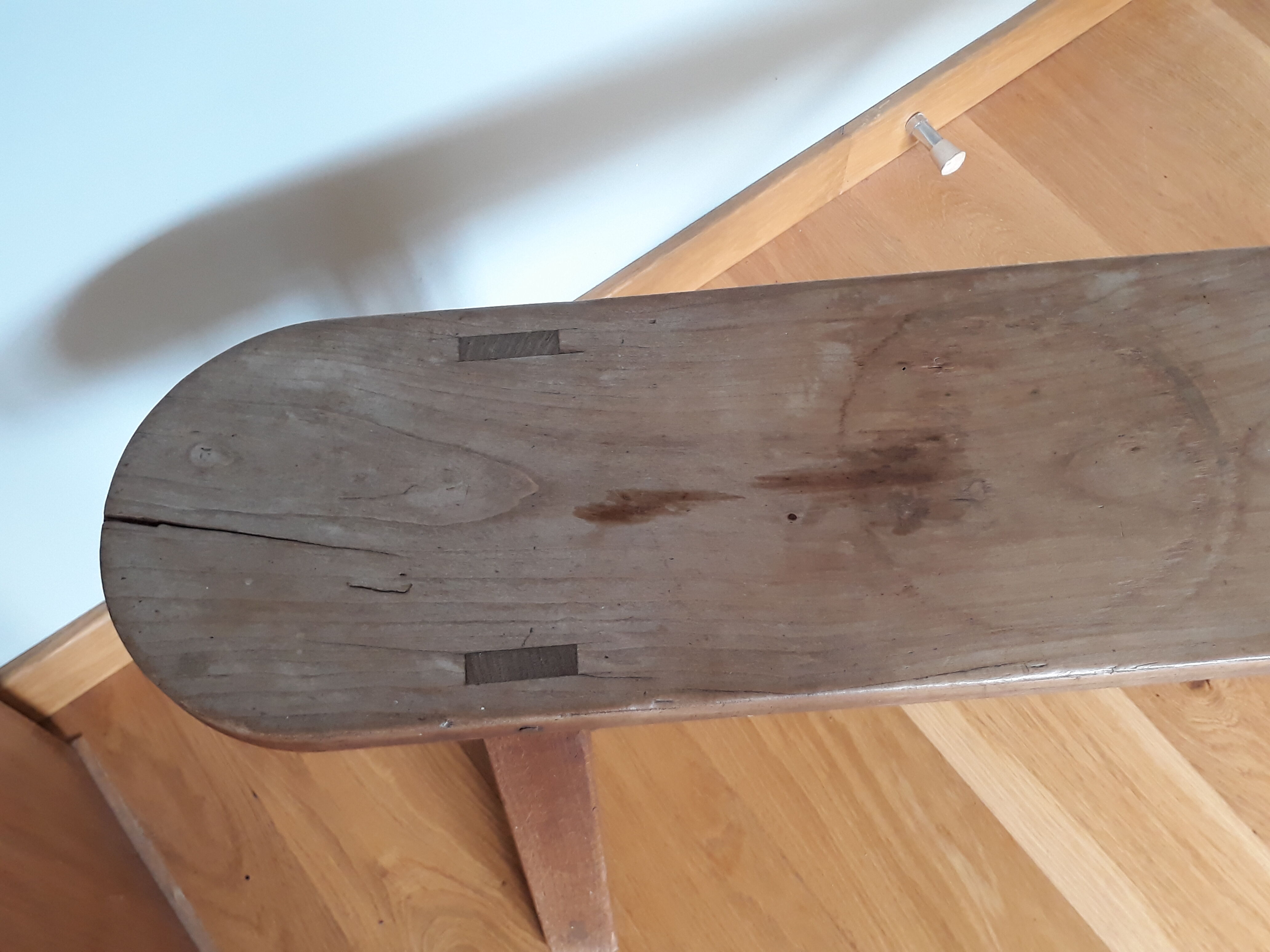 Solid wood farm bench