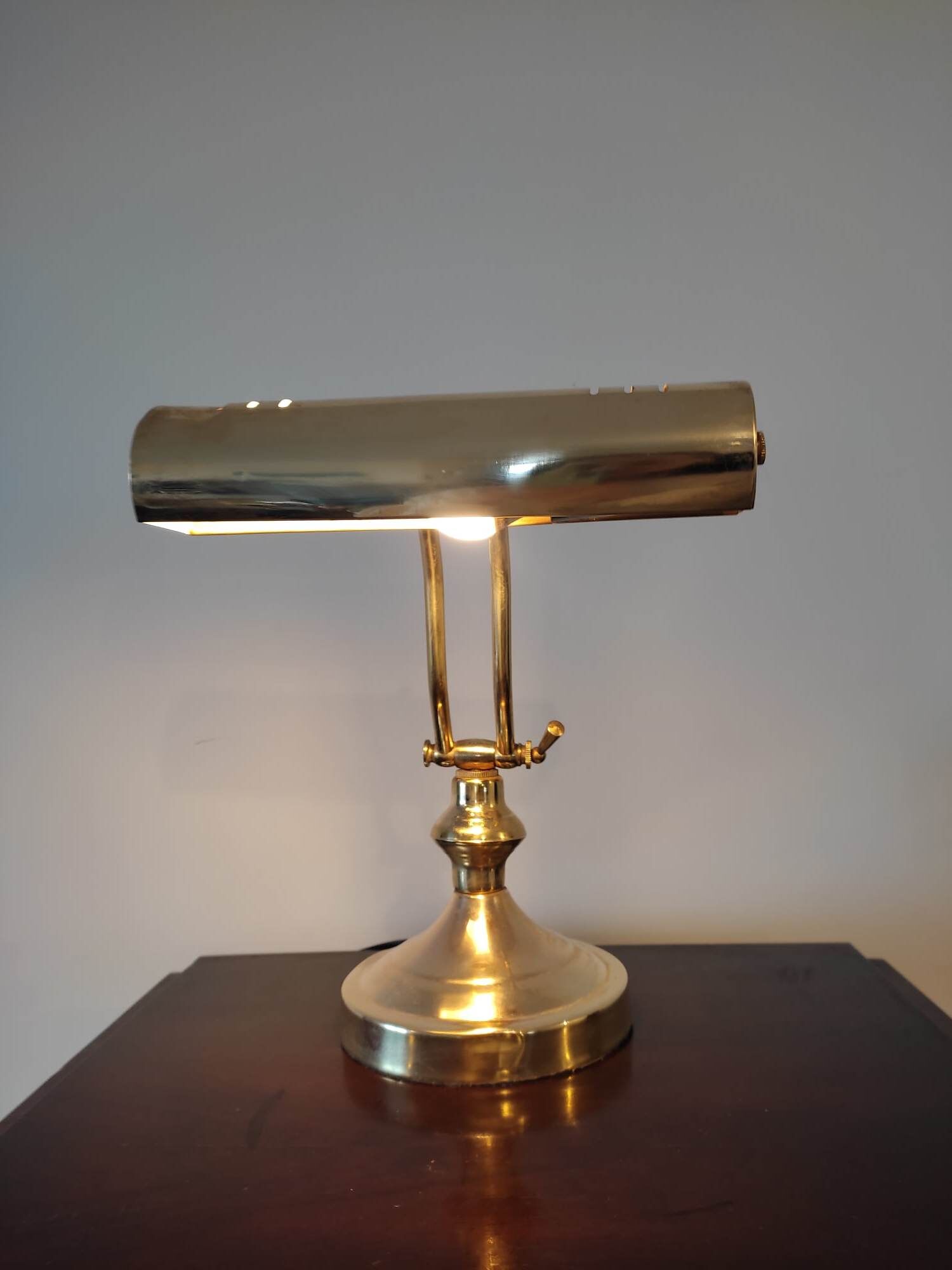 Brass desk or banker lamp
