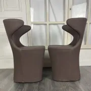 Pair of faux leather armchairs from the 1980s