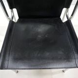 Strässle HE leather lounge chair by Hans Eichenberger