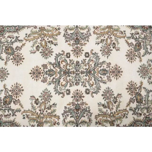 1970s Turkish Oushak Handmade Wool Cotton Beige Area Rug  119x208