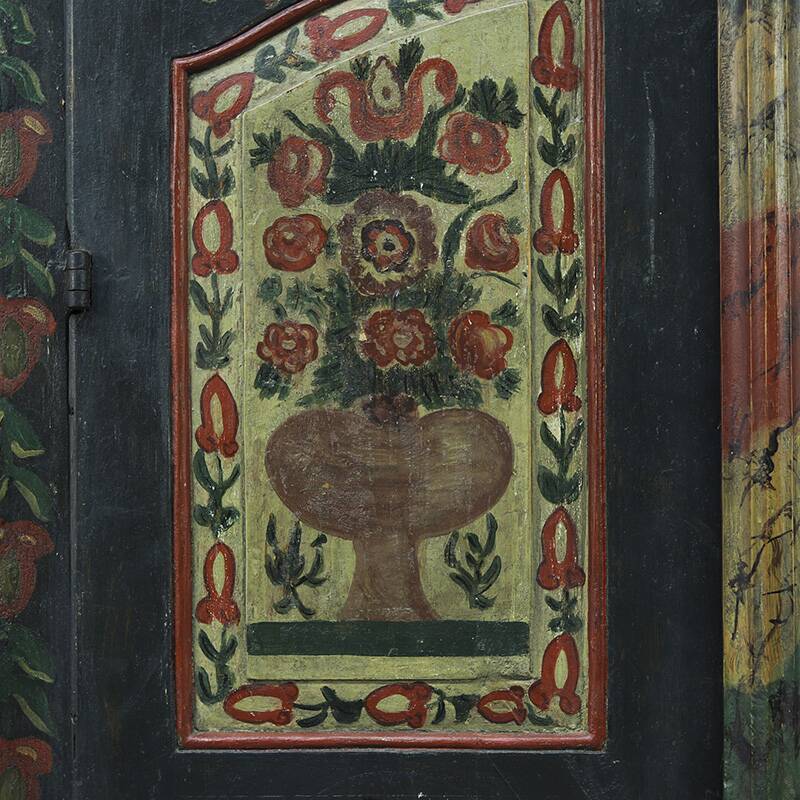 Folk art painted bridal wardrobe