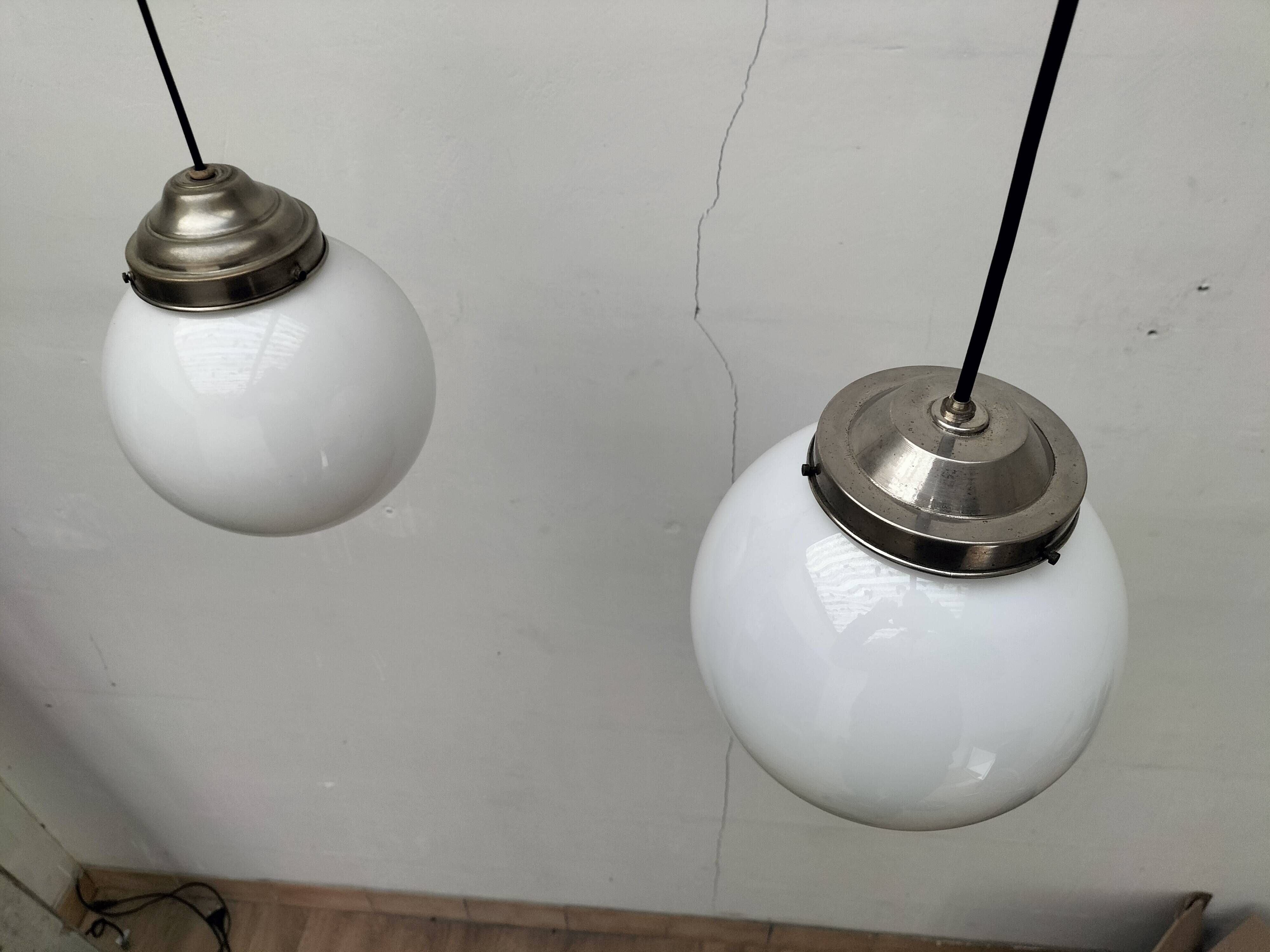 Opaline pendant lights