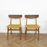 Set of 2 Scandinavian teak chairs