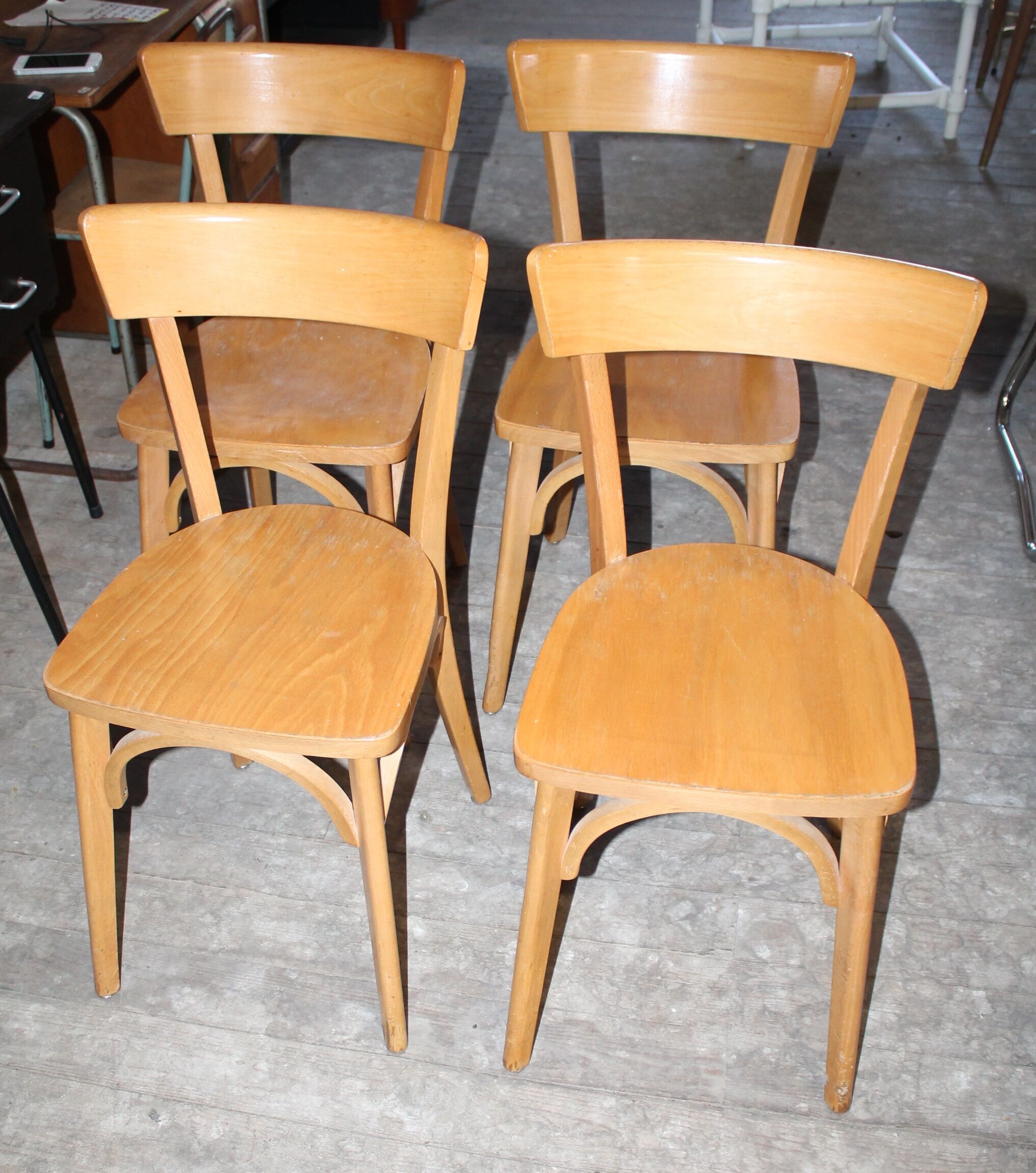 Lot of four bistro chairs