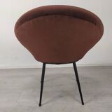 Vintage armchair velvet brown